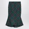 Alexander Mcqueen Flared Skirt In Wool Tartan In Purple