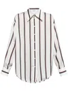 Alexander Mcqueen Flared Striped Silk Shirt