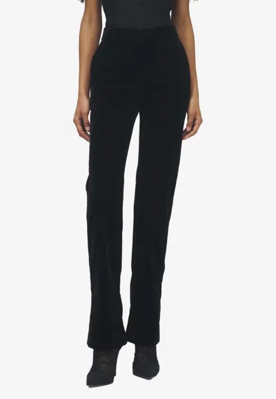 Alexander Mcqueen Flared-leg Tailored Pants In Black