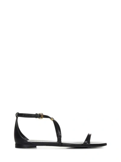 Alexander Mcqueen Ankle-strap Leather Sandals In Black