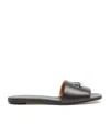 Alexander Mcqueen Open-toe Black Sandals With Metallic Accent In Black