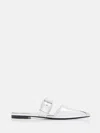 Alexander Mcqueen Mirror Pointed Open Back Sandals In White