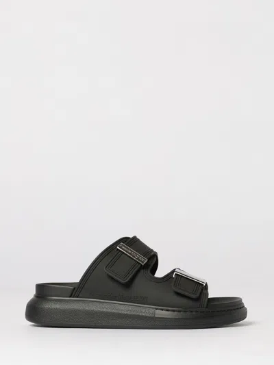 Alexander Mcqueen Elevated Rubber Sandals For Women In Black