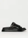 Alexander Mcqueen Alexander Mc Queen T Bar Fringed Black Sandals