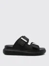 Alexander Mcqueen Leather Exaggerated-sole Sandals In Black
