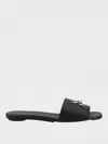 Alexander Mcqueen T-bar Leather Flat Sandals In Schwarz