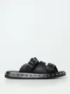 Alexander Mcqueen Leather Punk Slides For Ed In Schwarz