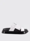 Alexander Mcqueen Leather Sandals With Leather Fringe In White