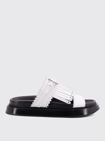 ALEXANDER MCQUEEN FLAT SANDALS MCQUEEN WOMAN COLOR WHITE,G78171001