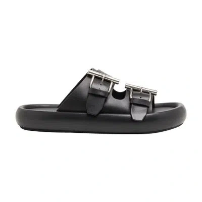 Alexander Mcqueen Flat Sandals In Black