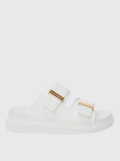 ALEXANDER MCQUEEN FLAT SANDALS MCQUEEN WOMAN COLOR WHITE,H37974001