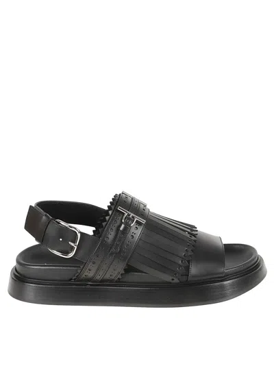Alexander Mcqueen Flat Sandals With Perforated Strap