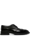 Alexander Mcqueen Black Lace-up Shoes With Quarter-brogue Detail In Leather Man