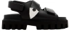 Alexander Mcqueen Leather Platform Sandals In Black