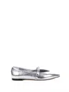 Alexander Mcqueen Silver Bos Taurus Flat Shoes In Silver