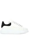 Alexander Mcqueen White Leather Sneakers With Black Suede Heel In White