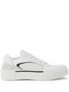 Alexander Mcqueen White Canvas And Leather Plimsoll Sneakers In White