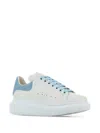Alexander Mcqueen White And Light Blue Leather Sneakers In White/powder Blue