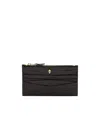 Alexander Mcqueen Flat Zip Crocodile-effect Wallet In Black