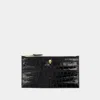 Alexander Mcqueen Flat Zip W/cc Wallet -  - Black - Leather In Black
