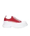 Alexander Mcqueen Tread Slick Leather Sneaker In Red