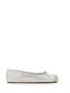 Alexander Mcqueen Punk Cap-toe Ballerina Flats In Silver