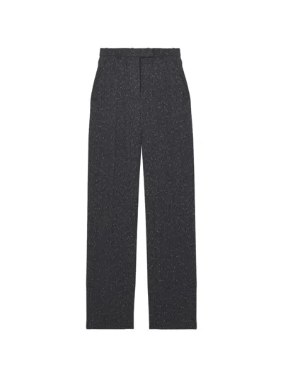 Alexander Mcqueen Flecked-pattern Straight-leg Trousers In Gray