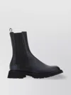 Alexander Mcqueen Men's Two-tone Leather Ankle Boots | Size It 40 | 711120whu35 Color 1160 In Black