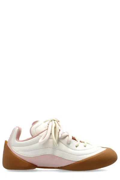 Alexander Mcqueen Dual-tone Leather Flexion Sneakers In Beige