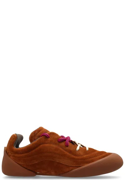 Alexander Mcqueen Flexion Leather Trainers In Brown