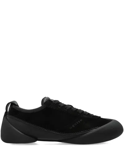 Alexander Mcqueen Flexion Lace-up Suede Sneakers In Black