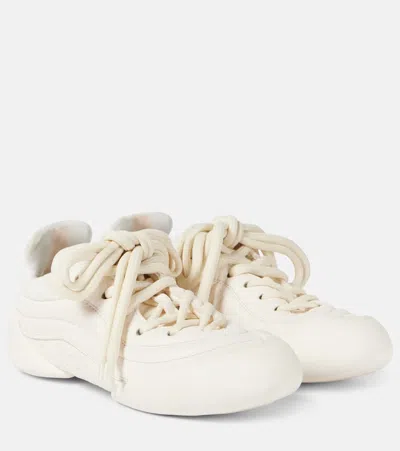 Alexander Mcqueen Flexion Leather Sneakers In White
