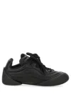 Alexander Mcqueen Flexion Rubber-trimmed Textured-leather Sneakers In Black