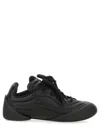Alexander Mcqueen Flexion Rubber-trimmed Textured-leather Sneakers In Black