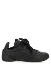 Alexander Mcqueen Flexion Rubber-trimmed Textured-leather Sneakers In Black
