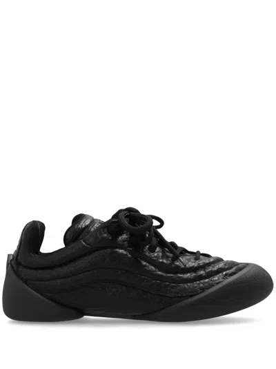 Alexander Mcqueen Flexion Leather Sneakers In Black
