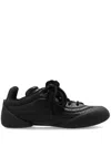 Alexander Mcqueen Flexion Rubber-trimmed Textured-leather Sneakers In Black