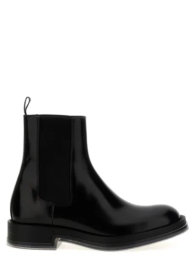 Alexander Mcqueen Float Chelsea Ankle Boots In Black