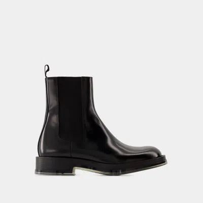 Alexander Mcqueen Float Chelsea Ankle Boots In Black
