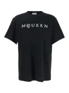Alexander Mcqueen Logo Print Crewneck T-shirt In Black