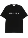 Alexander Mcqueen Logo Print Crewneck T-shirt In Black