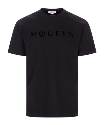 ALEXANDER MCQUEEN ALEXANDER MCQUEEN FLOCKED MCQUEEN LOGO T-SHIRT