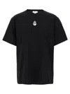 Alexander Mcqueen Mcqueen Flocked 'skull' T Shirt In Black