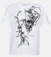 Alexander Mcqueen Cherry Blossom Skull Oversized T-shirt In Weiss