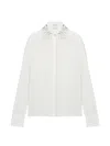 Alexander Mcqueen Floral Embroidery Shirt In Ivory In White