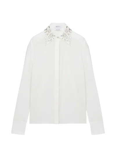 ALEXANDER MCQUEEN FLORAL EMBROIDERY SHIRT IN IVORY