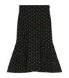 Alexander Mcqueen Floral Jacquard Midi Skirt In Black
