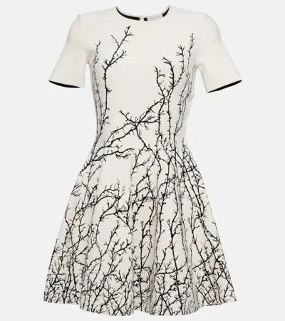 Alexander Mcqueen Floral Jacquard Minidress In White