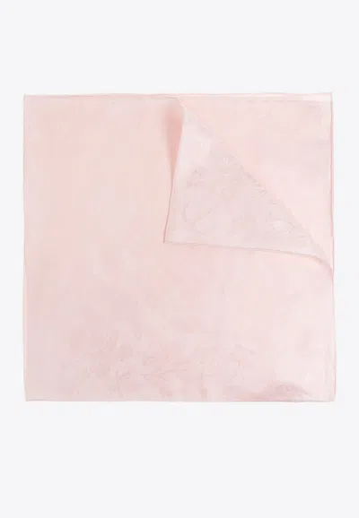Alexander Mcqueen Floral Jacquard Silk Scarf In Pink
