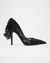 Alexander Mcqueen Mcqueen Drape Lace Pointed Toe Pump In Animal Print